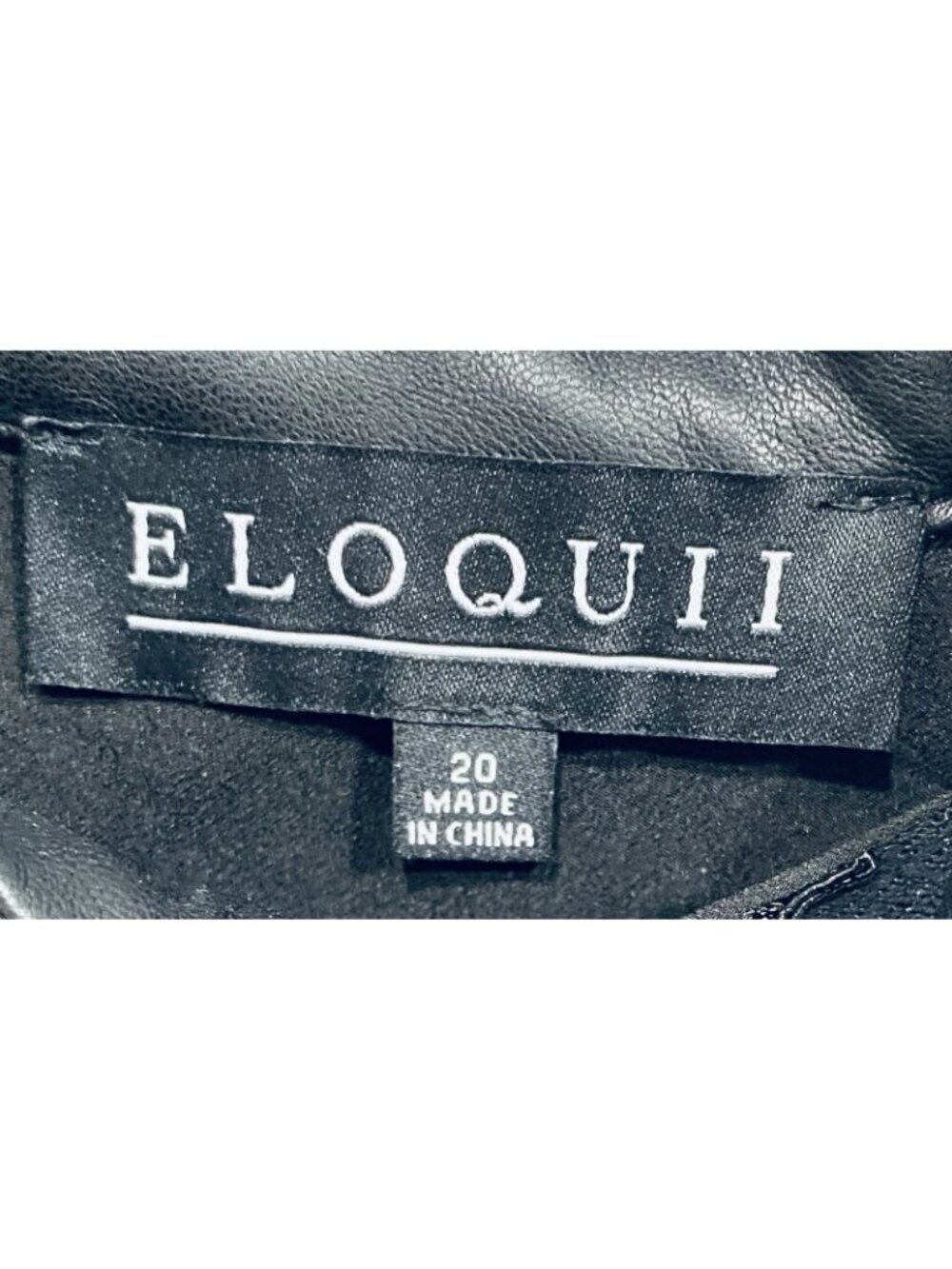 Eloquii Dress Womens 20 Black Lace Faux Leather Pleated Bow Whimsigoth Holiday - Picture 6 of 8